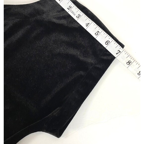 BCBGeneration Velour Ruched Pleated Neckline Mini Dress Womens XS Black Stretch - Picture 12 of 16